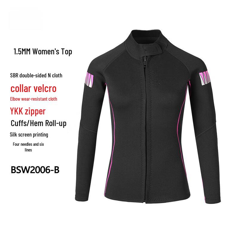 

WEZHO Women s 1.5mm Long Sleeve Wetsuit Top