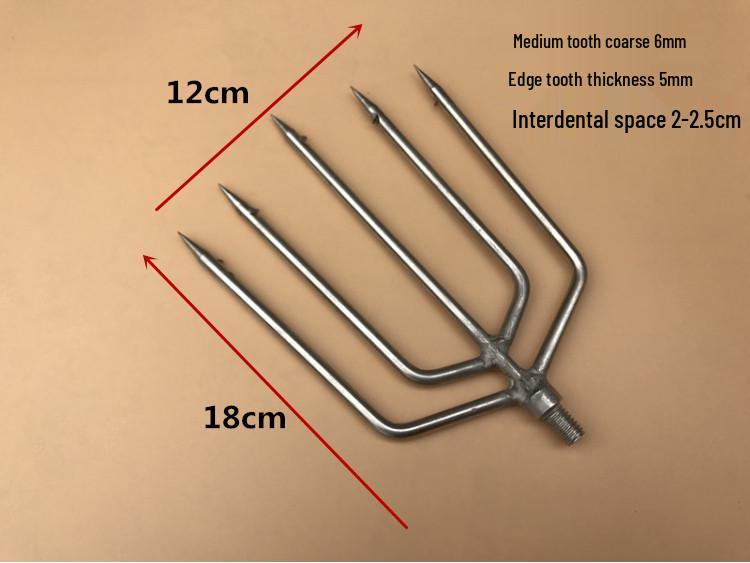 Stainless Steel Multi-functional Barbed Fish Spear Head - Handmade Flat Fork Lantern Design