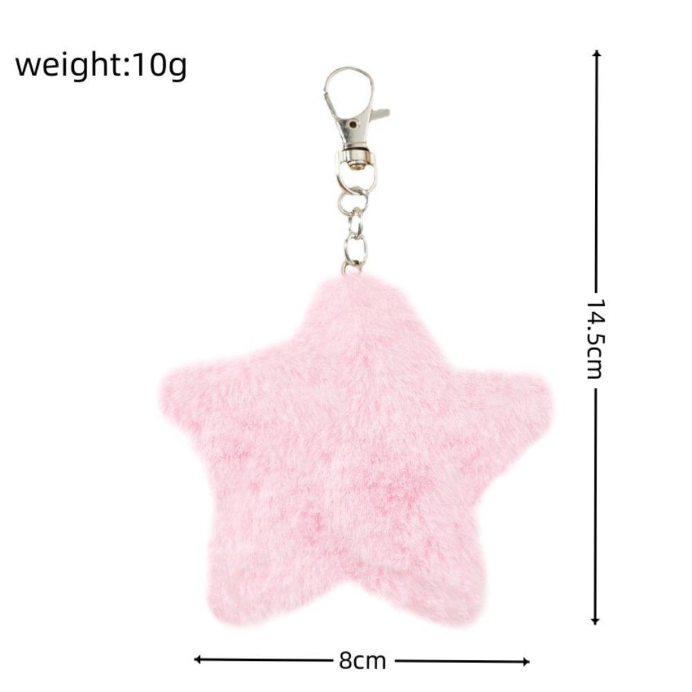 Mini Star Plush Pendant Portable Pentagram Bag Charm Cute Backpack Hanging Ornament Bag