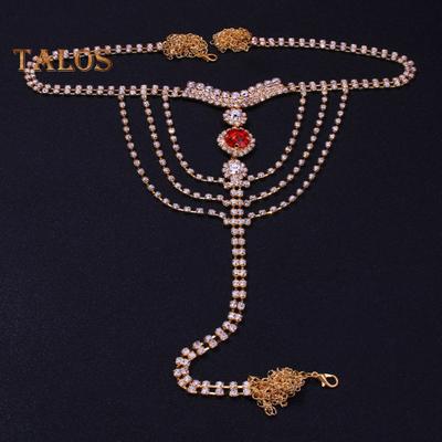 Štrasový řetízek na kalhotky Nastavitelná délka Krátký řetízkový řetízek s třpytivými kamínky Sexy ženy Šperky na tělo