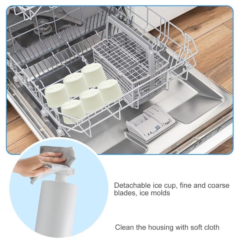 Ice Crusher Accessory for Kitchen Stand Mixer Replacement Parts Ice Shaver Attachment Home Snow Cone Maker Accessories
