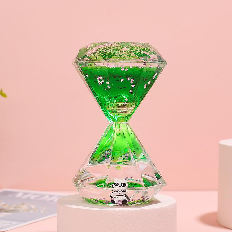 

1pc Colorful Liquid Timer Diamonds Hourglasses Acrylic Shell Bubble Timer Decorative Stress Relief Birthday Gift Hourglass Timer зелёный