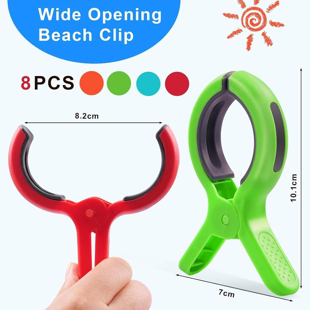 Large Beach Towel Clips for Beach Chair, Heavy-Duty Plastic Clothes P, Towel Clips for Beach Chairs Cruise-Keep Your Towel from Blowing Away,