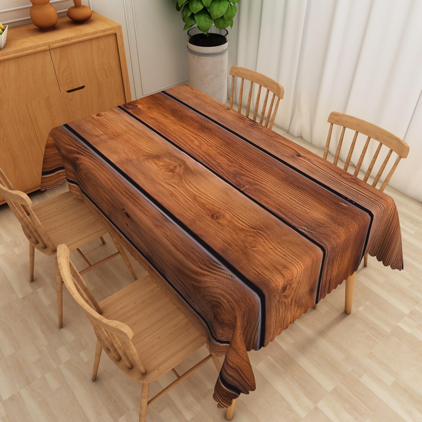 Vintage Houtnerf Rechthoekig Tafelkleed Rustieke Boerderijtextuur Houten Stijl Huisfeest Decor Tafelkleden Keukentafel Decor 100x140cm