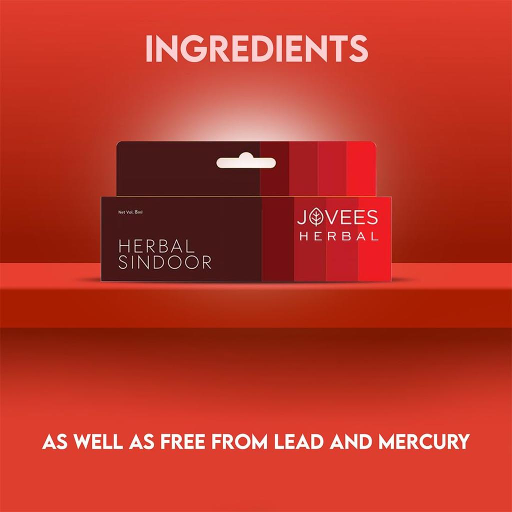 Jovees Herbal Sindoor Red 5ML Pack of 2 Quick Drying Long Lasting Water-Proof Smudge-Proof For All Skin Types