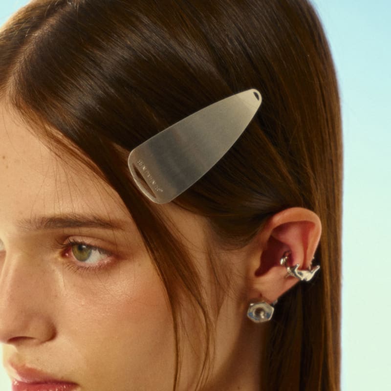 SENTIMENTS NO.515 [SILVER SATIN] SLEEK TRIANGLE HAIR pin