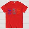 Autism Periodic Table Cotton Summer Casual Cool Loose T-Shirt