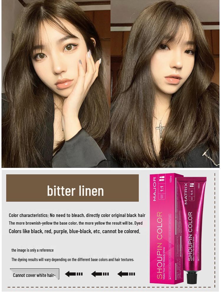 2026 Hair Dye Cream: Gray-Brown Linen, Black Tea Color, with Hair Care Benefits