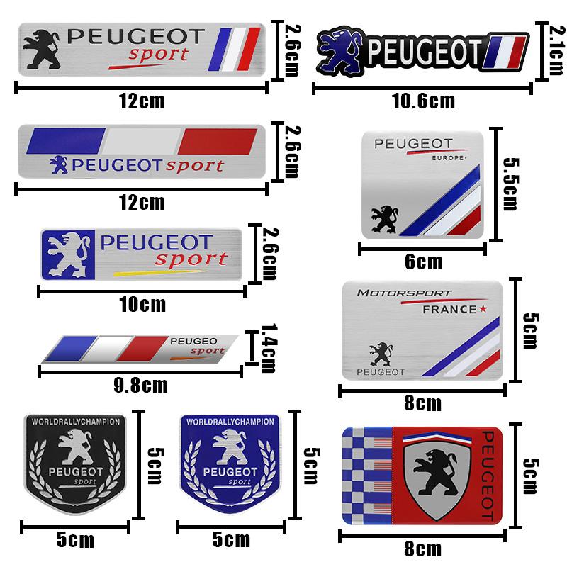 Aluminum Car Body Side Stickers Fender Trunk Decor Badge Decal For Peugeot 206 308 307 208 207 3008 2008 508 Sw 407 5008 StylingC