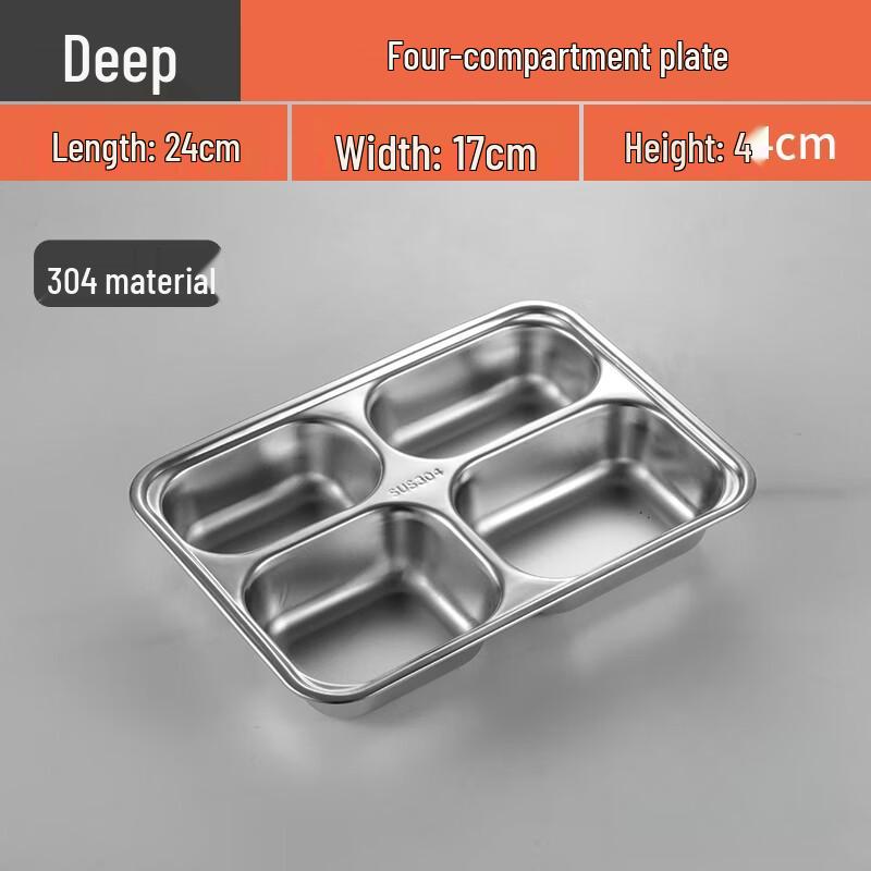 304 Stainless Steel Rectangular Student Canteen Lunch Tray Small