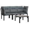 VidaXL Garden Lounge Set 4 Pcs, Patio Furniture Set, Outdoor Furniture, Patio Chair, Modern, Black and Grey 3187732