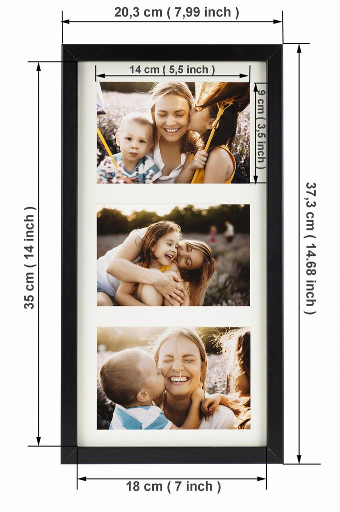 Photo Frame 15/15 Basic M044 Black  18X35 Cm