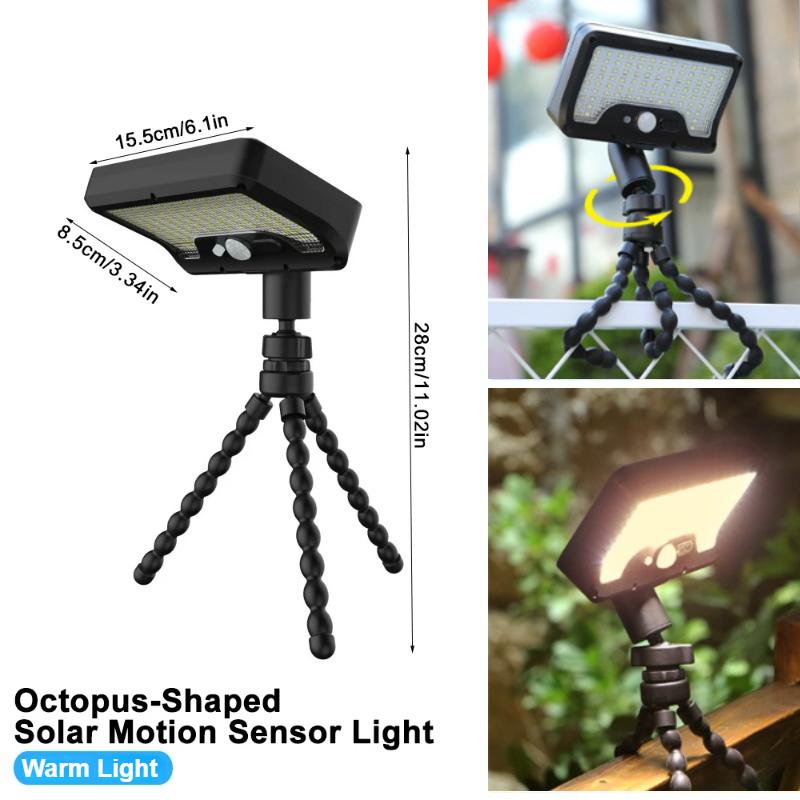

Солнечные охранные огни с гибким штативом Octopus, водонепроницаемые прожекторы с датчиком движения, двойная зарядка, солнечный кемпинговый фонарь для патио, забора, сада Warm light(1PC)