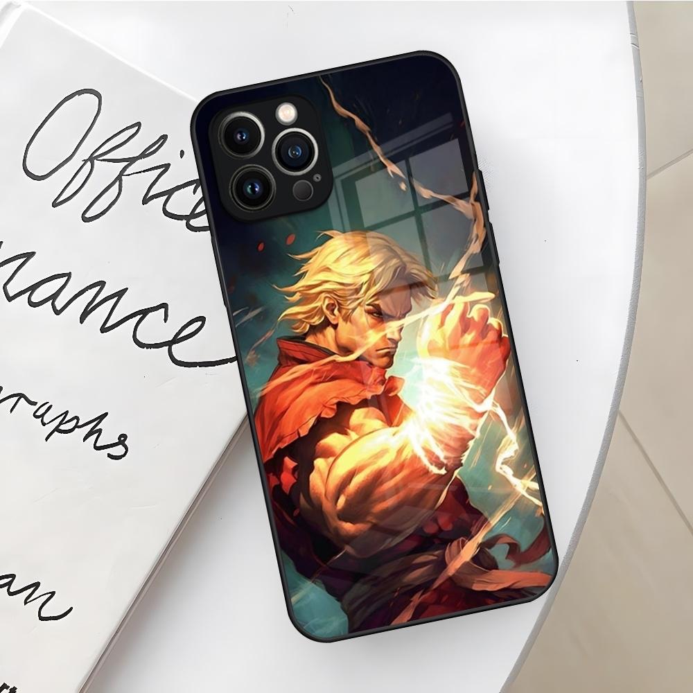 Spiel S-Street F-Fighter Handyhülle für Iphone 16 15 14 12 11 13 Pro Max Mini X Xr Xs Se 8 Puls Glas Abdeckung