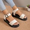 New Large-sized Solid-colored Thick-soled Sandals