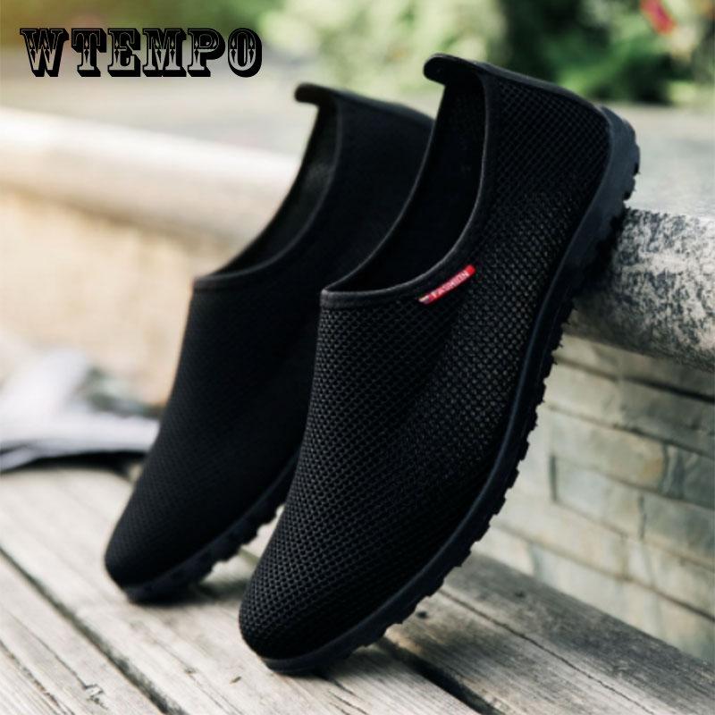 Men's Shoes Mesh Shoes Breathable Shoes Retro Cloth Shoes Casual Lazy Soft Bottom Beanie Shoes