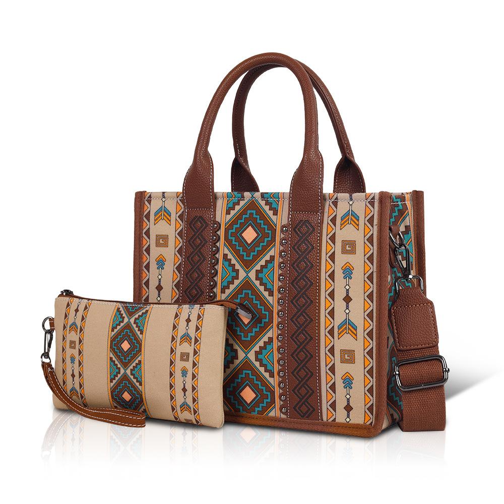 European and American Bohemian Style Diamond-shaped Large-capacity Women's Bag, Crossbody Tote Bag, Lion Ridge Bag