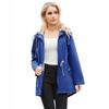 Women's Long Sleeve Hooded Jacket Drawstring Loose Fit Casual Windbreaker Raincoat Outerwear