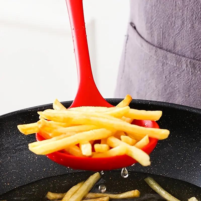 Silicone Slotted Spoon Heat Resistant Non Scratch Kitchen Skimmer Ladle for Frying for Pasta Dishwasher Safe Cooking Utensils6