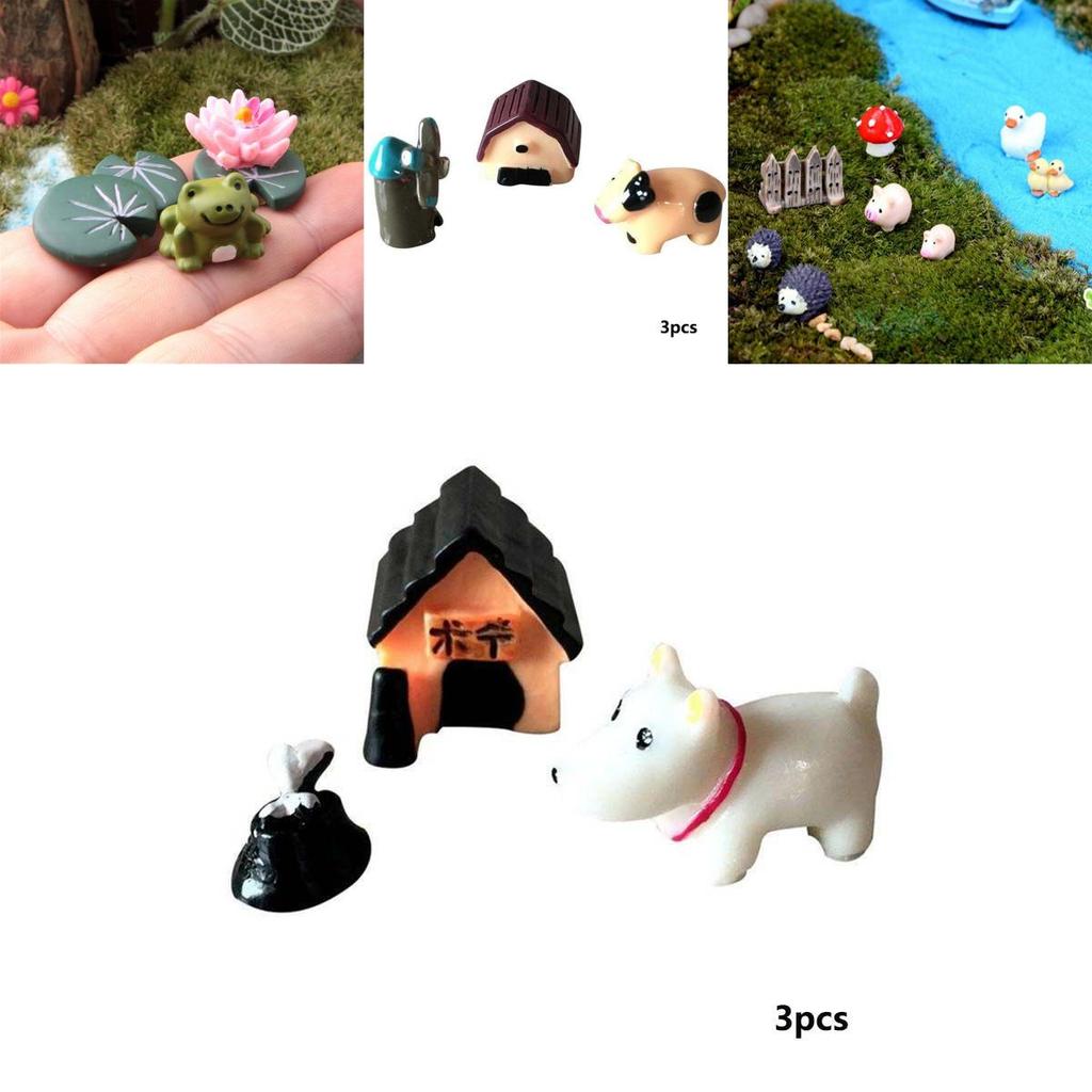 Verspielte Kuh Schwein Hund Resin Miniaturen Für Magische Garten- Und Terrariumdesigns