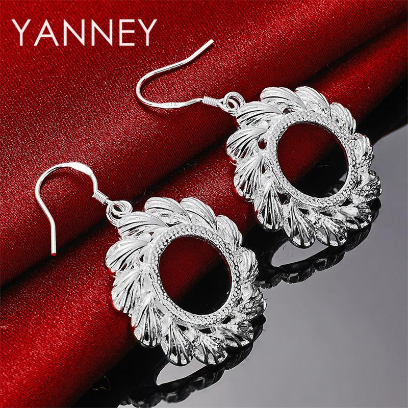 

New 925 Sterling Silver Delicate Braided Circle Earrings Women Gift Party Jewelry Wedding Accessories