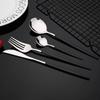 20Pcs Luxury Mirror Flatware Set Kitchen Stainless Steel Tableware Set Hotel Dinnerware Set Black Silver Cutlery Set Gift