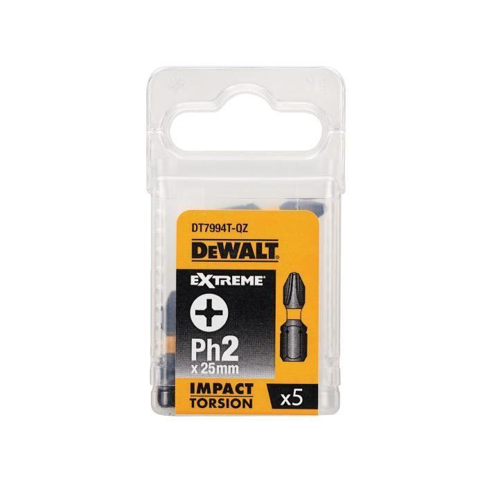 Embouts de torsion dewalt ph2 25 mm - lot de 5