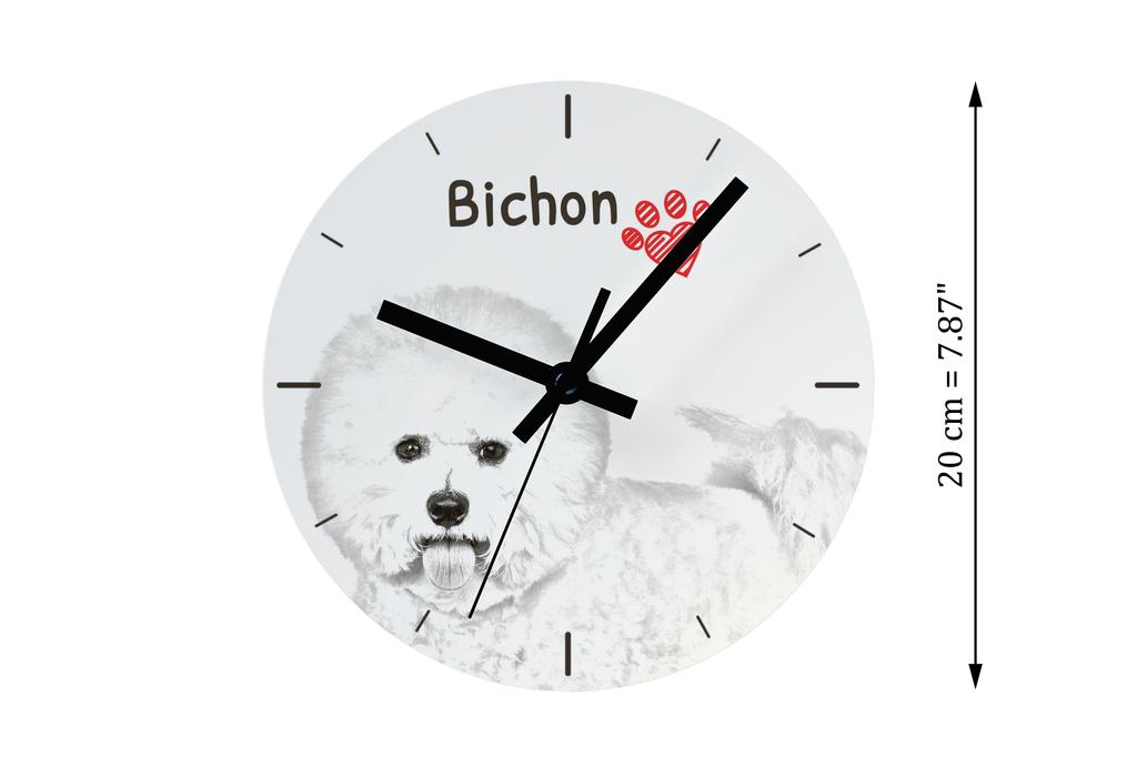 Bichon Frise, Bichon Tenerife, Bichon – Wall clock with a dog, shelf clock with a print | Art-Dog