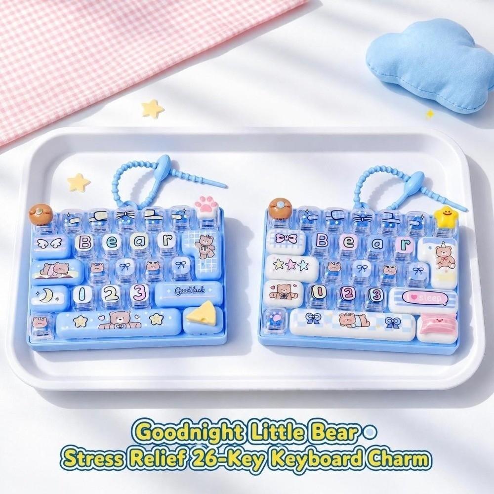Plastic 26 Key Press Button Toy 26 Key Push Sensory Toy  Bag Ornament