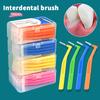20Pcs L Type Angled Interdental Brush Soft Micro Bristles Dental Cleaning Brush for Braces Short Handle Interdental Cleaner