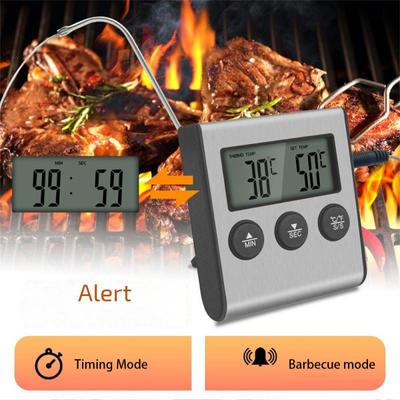 Kök Digital matlagningstermometer Kött Mattemperatur för ugn BBQ Grill Timerfunktion med sondvärmemätare för matlagning