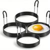 4Pcs/Set Egg Rings Stainless Steel Egg Molds for Frying Round Egg Cooker Ring for Griddle Breakfast Cooking Fried Egg Rings Nonstick Mold