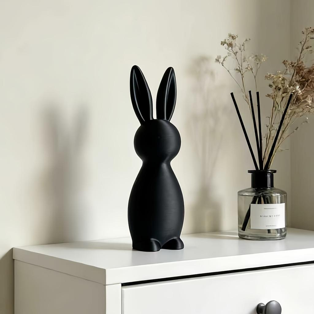 1Pc Minimalist Black Rabbit Ornament, Nordic-Style Desktop Decoration, Modern Simple Decoration For Living Room, Entryway, And TV Cabinet, Suitable