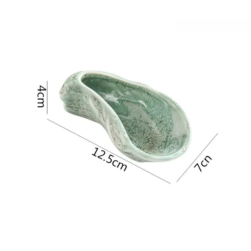 Retro Oyster Shaped Ceramic Plate Sushi Plate Dessert Dim Sum Plate Seasoning Plates Molecular Cuisine Ceramic Tableware