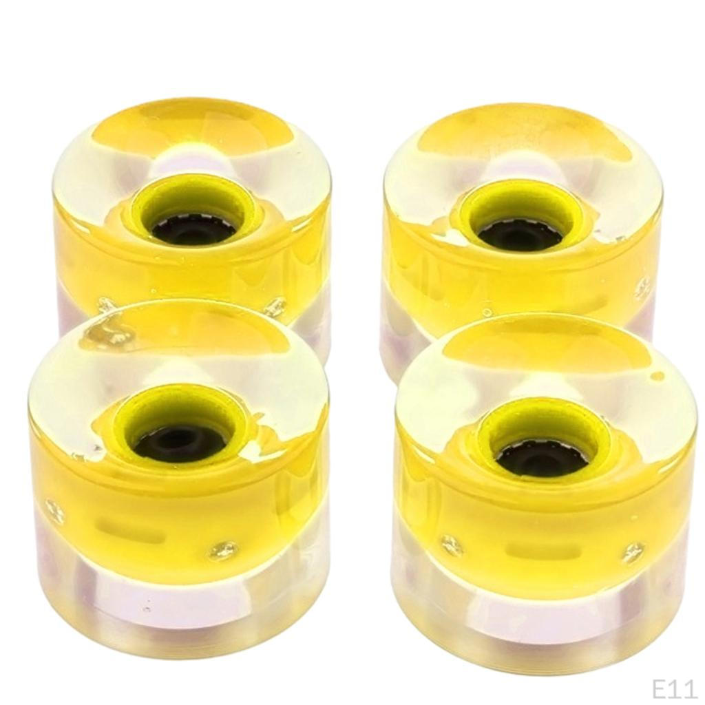 4 Pack PU Flashing Wheels 70mm 78a Replacement for Longboard Skateboard
