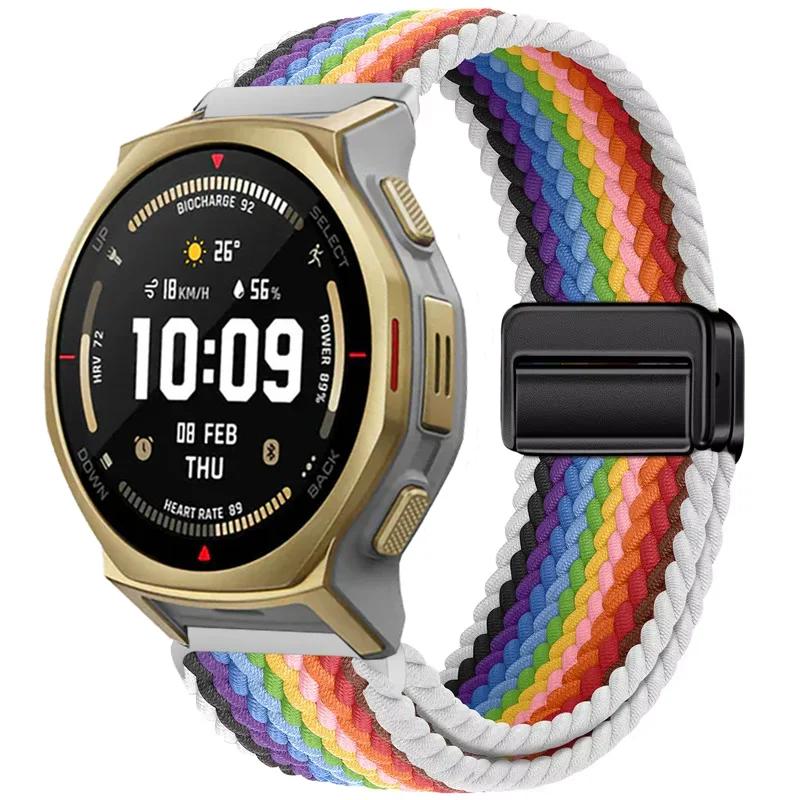 20/22mm Nylonový řemínek pro Amazfit Helio/T-Rex3 Pro 48/44mm Pásek s magnetickou přezkou Amazfit Active 2/2 Square/Balance 2 Náramek