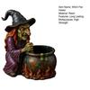 Witch Pen Holder Halloween Decoration Large Capacity Spooky Witch Design Desktop Pen Organizer Makeup Brush Holder