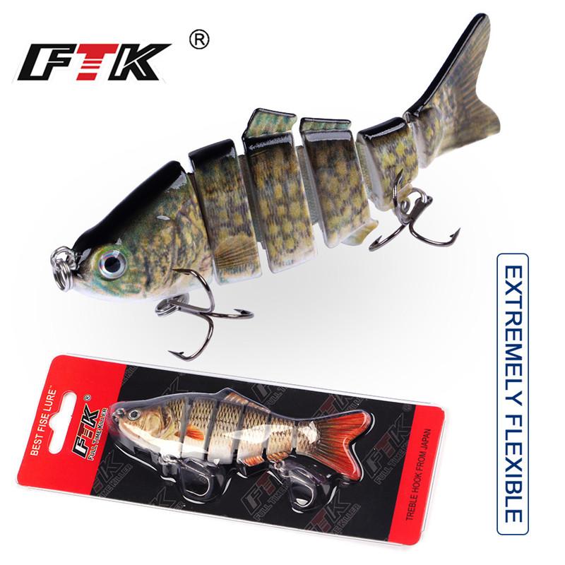 FTK 1 Stück 8,4 cm – 19 g, 6 Abschnitte, mehrteiliger Köder für kleine Fische, Schwimmköder, Barracuda-Köder