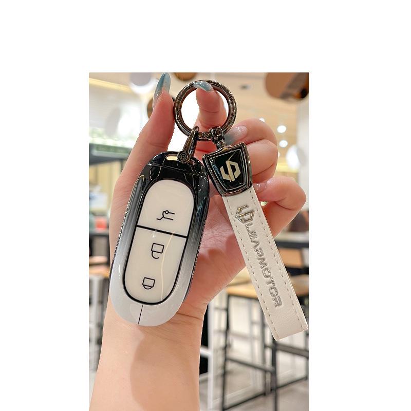 Leapmotor C11 Car Key Case: High-Tech Black Metal Protective Shell
