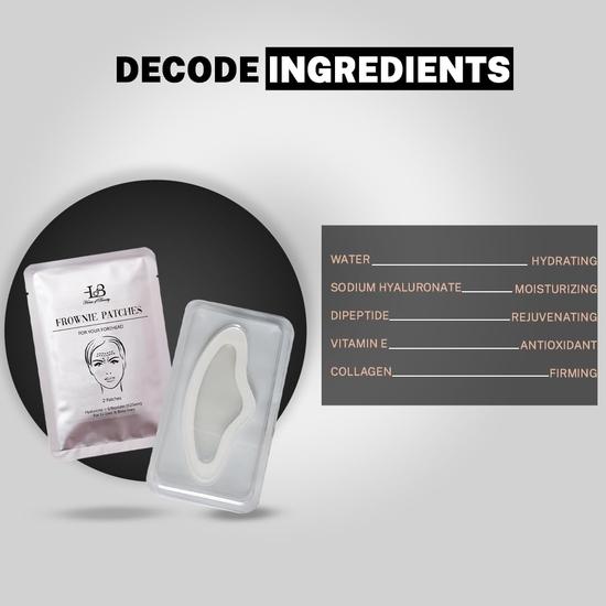 HOUSE OF BEAUTY Plasturi Frownie | Cu Hialuronic + 6 peptide (0.25mm) | Pentru Linii de Expresie și Linii de Sprâncene | 2 Plasturi