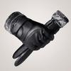 Men's Winter Windproof Leather Gloves - Fleece Lined, Touchscreen Compatible, for Outdoor Cycling & Motorcycling