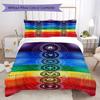 1PC Chakras Theme Bedding Quilt Set Quilt Cover Pillowcase Home Decoration Birthday Gift (1 * Duvet Cover + 2 * Pillowcase, Without core)A12