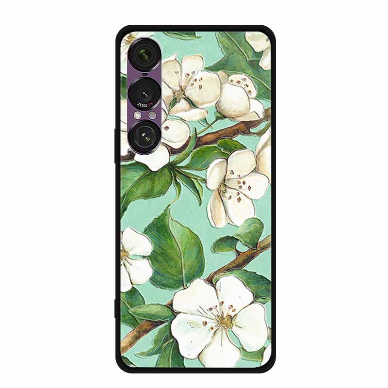 3D Emboss Case For Sony Xperia 1 VII 5G Case Flowers TPU Soft Silicone Back Cover For Sony Xperia 1 VII 2025 Phone Case XQ-FS54