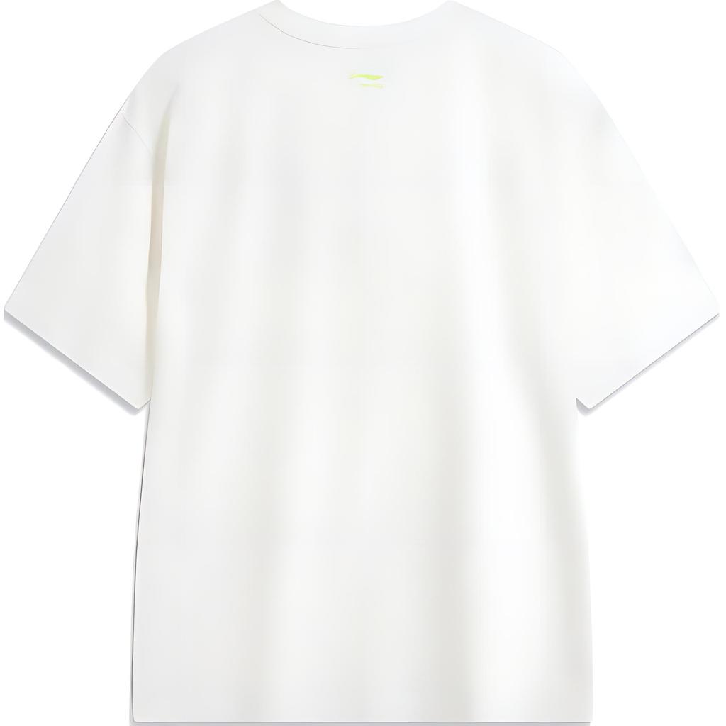 Li Ning Sports Lifestyle Series Printed Letter Round Neck Comfortable Breathable Loose Short Sleeve T-Shirt Women T-Shirt Off-White AHSU526-1