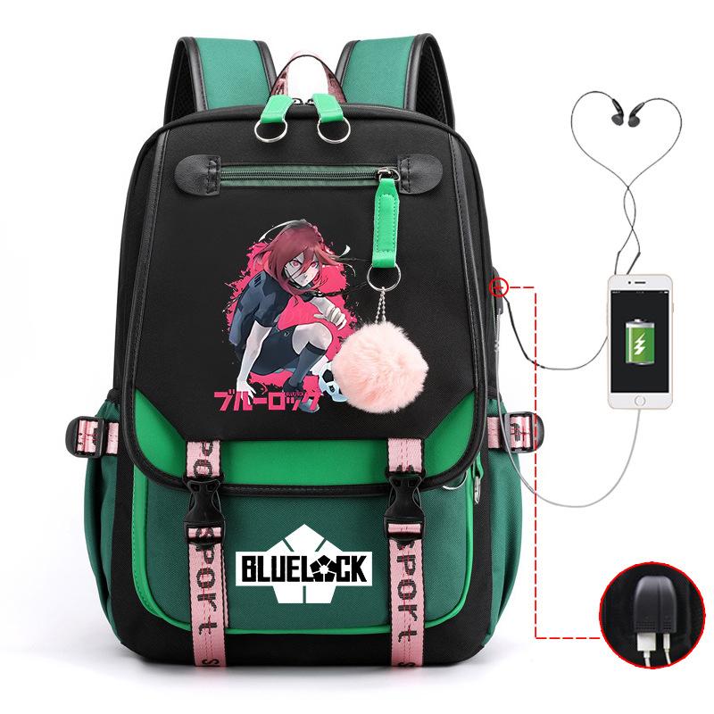 Anime Peripheral Teen Trend Backpack Multifunctional Usb Casual Student School Bag