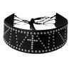 Rivet Punk Wide Belt Rhinestone Gothic Rope Tied Waist Seal Ins Punk Hip Hop All-match Belt