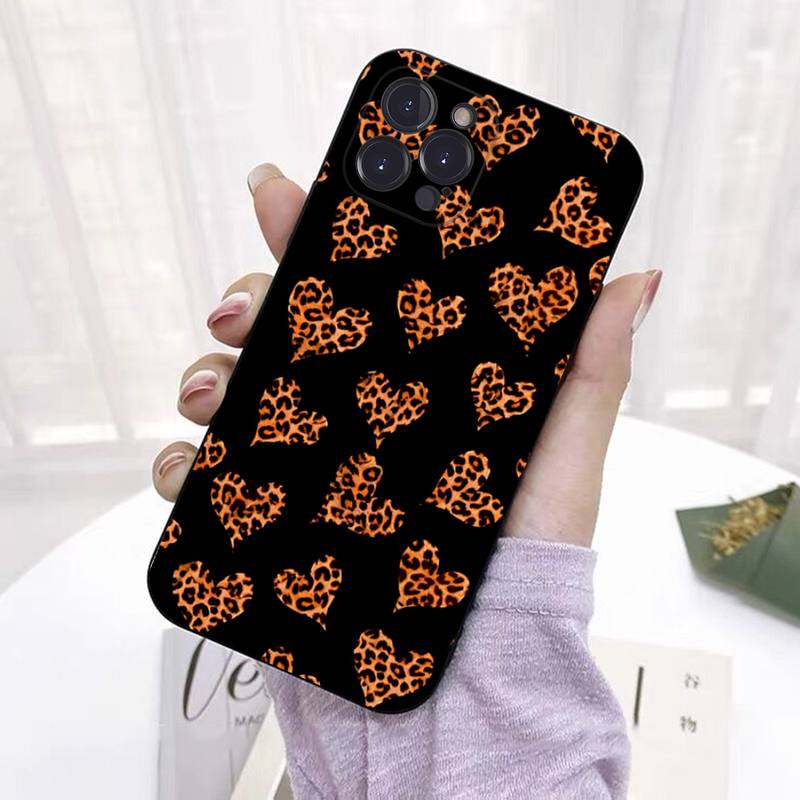 FHNBLJ Fashion Leopard Print Phone Case For iPhone 14 11 12 13 Mini Pro Max 8 7 6 6S Plus X SE 2020 XR XS Funda Case