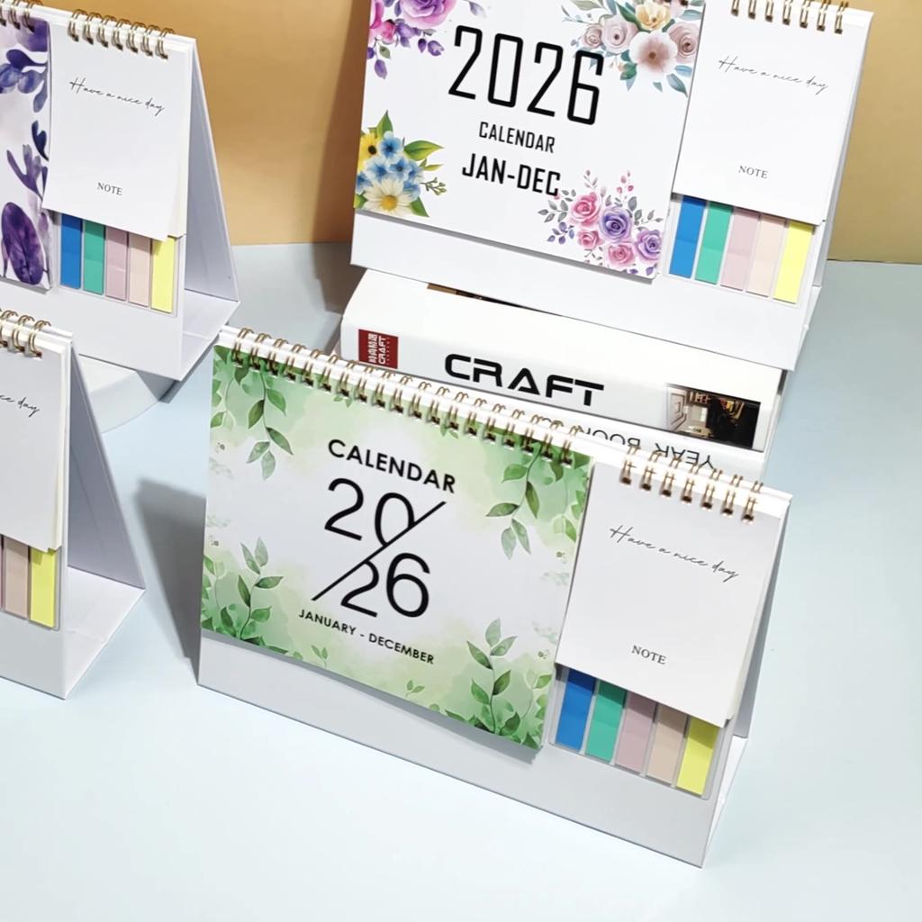Standing Desk Calendar 2026 Aesthetic Art Calendar January 2026-Dec 2026 Planner Calendar for Organizing & Planning a 1pcs Pen
