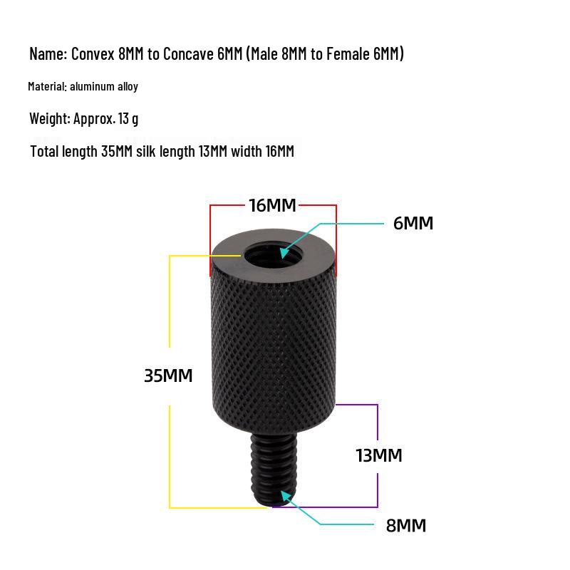 Edelstahl Kescheradapter: 6-8mm auf Imperial 12mm Reduzierstück