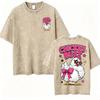 Vintage Washed Funny Guess What Chicken Butt Meme T Shirt Men Women Cartoon Humor Oversized T Shirts High Quality O-Neck T-shirt